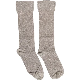 Gray Viscose Logo Mid Calf Accessory Socks