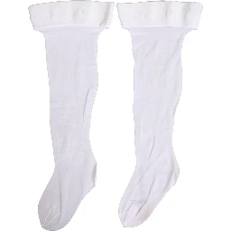 .White Nylon Logo Calf Long Women Accessory Socks