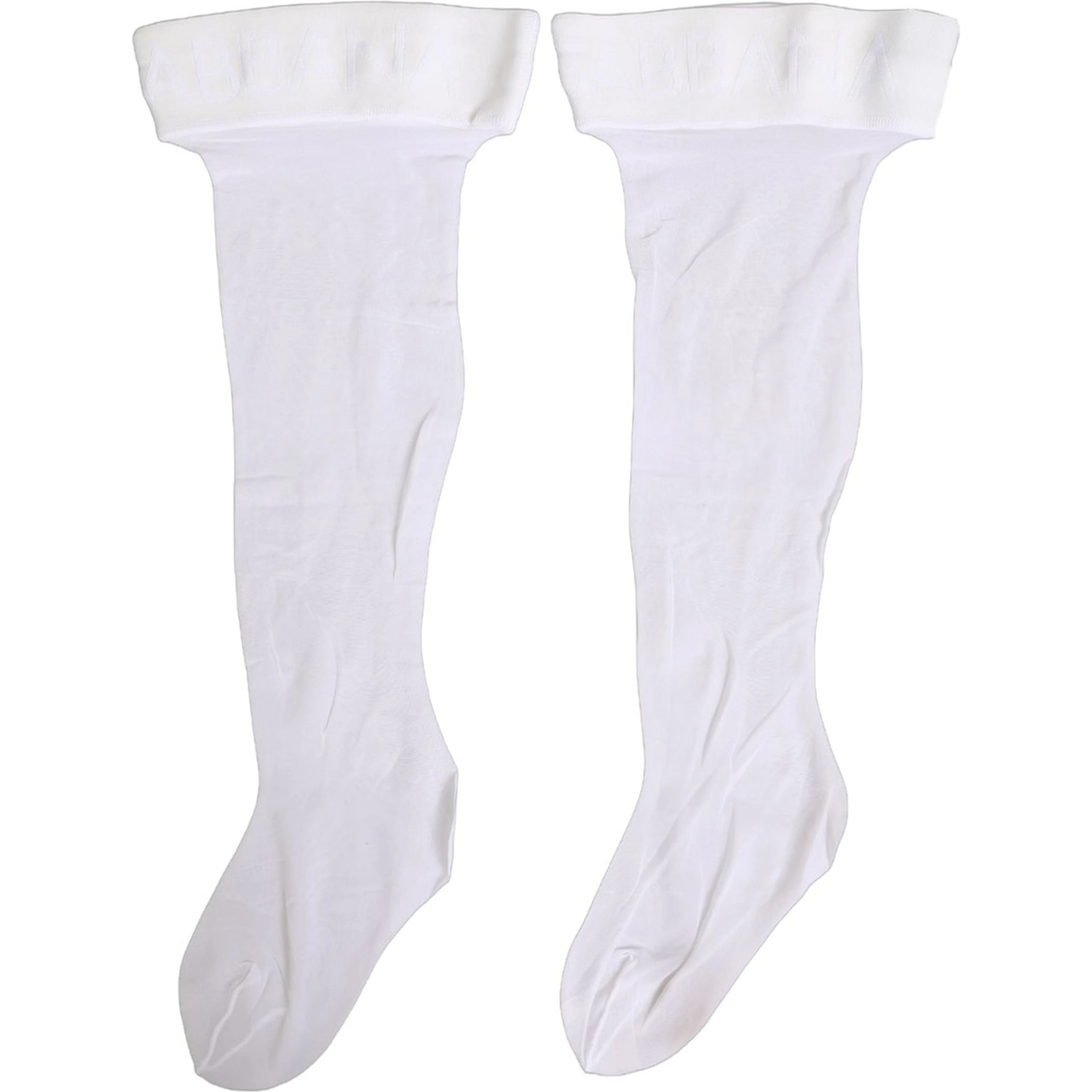.White Nylon Logo Calf Long Women Accessory Socks