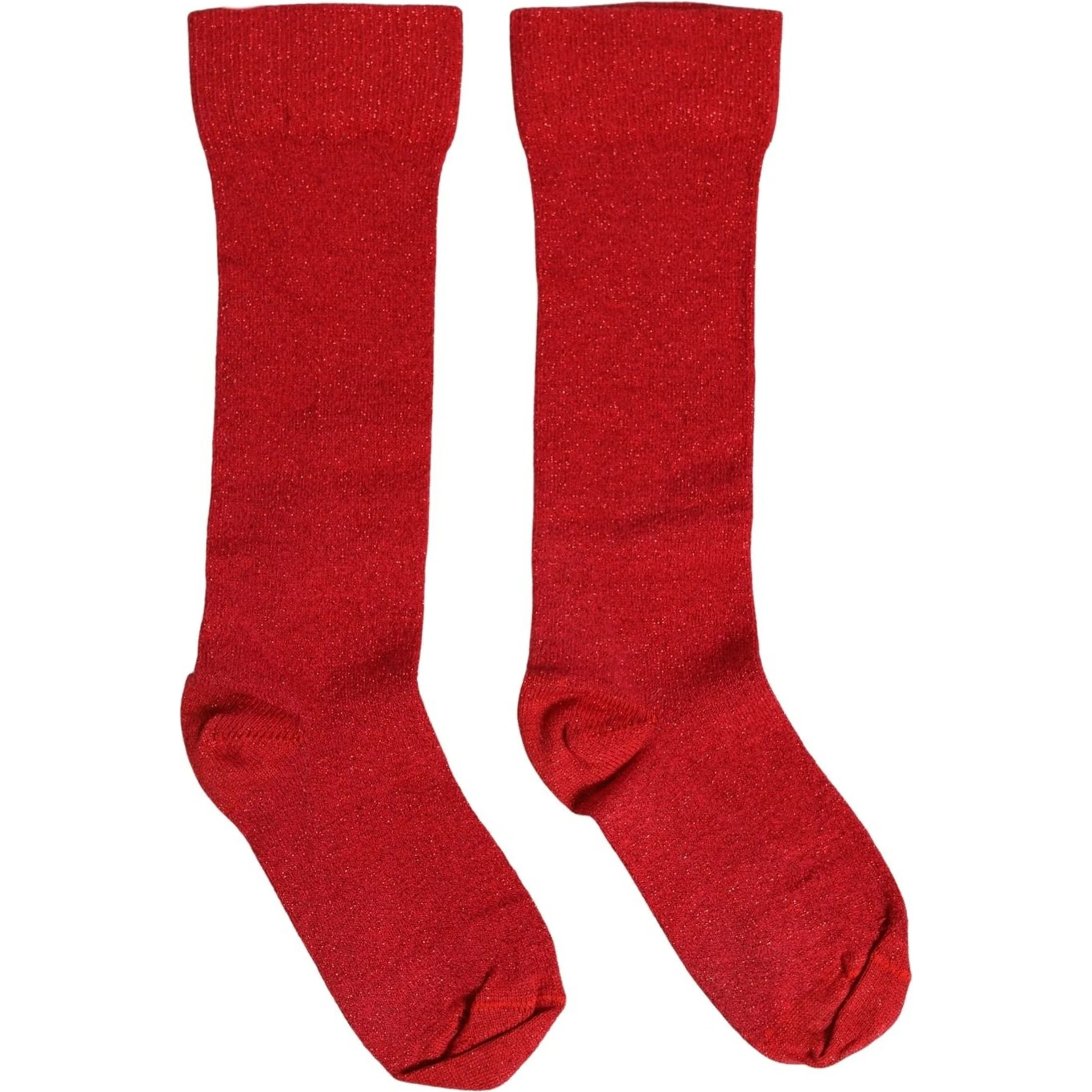 Red Viscose DG Logo Mid Calf Accessory Socks