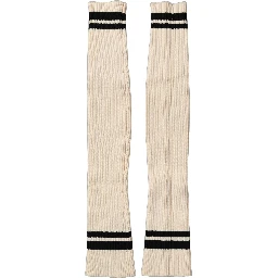 Cream Wool Thigh High Leg Warmer Accessory Socks