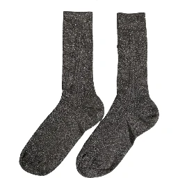 Dark Gray Viscose Logo Mid Calf Accessory Socks