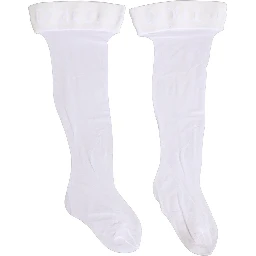 .White Nylon Logo Calf Long Women Accessory Socks