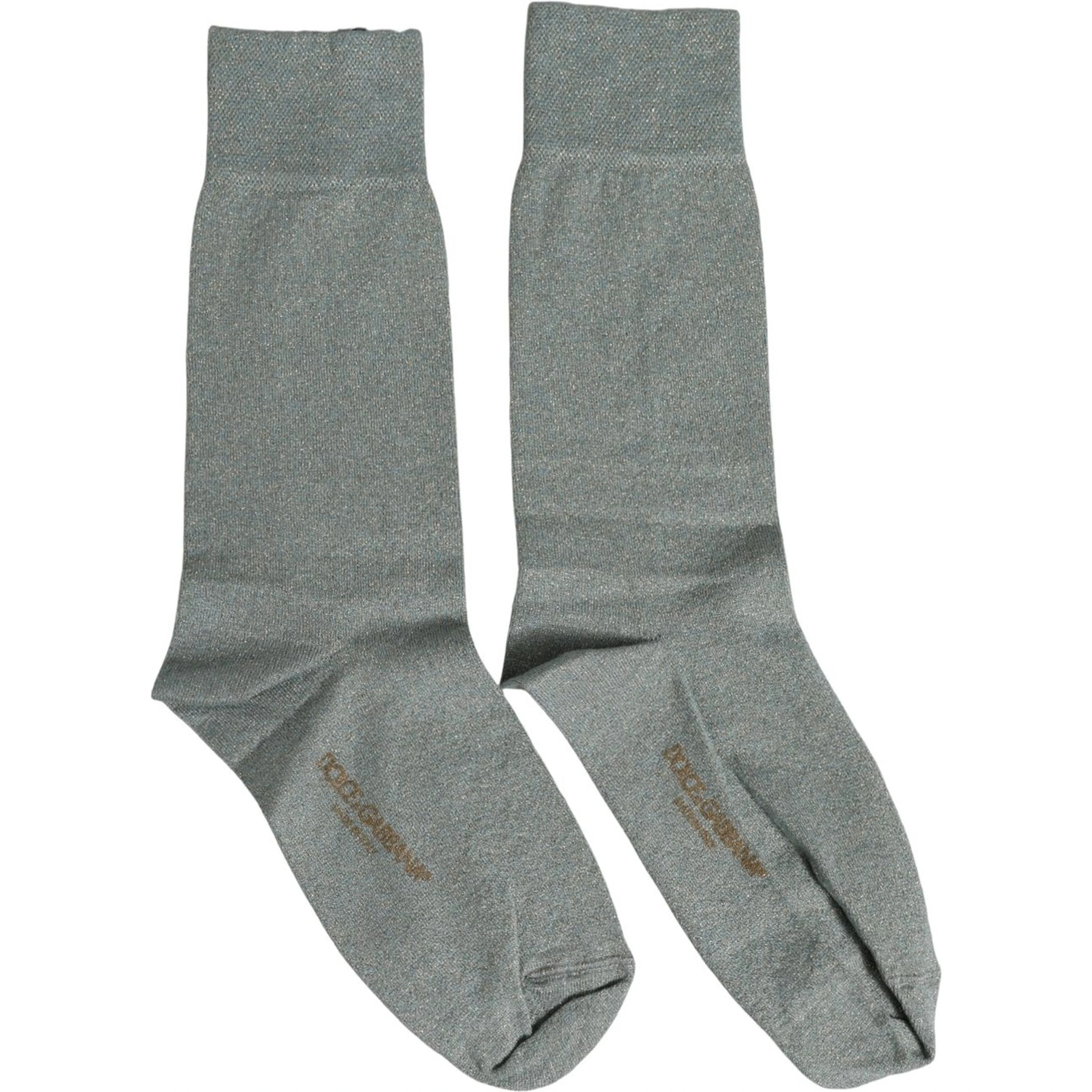 Gray Viscose Logo Mid Calf Accessory Socks
