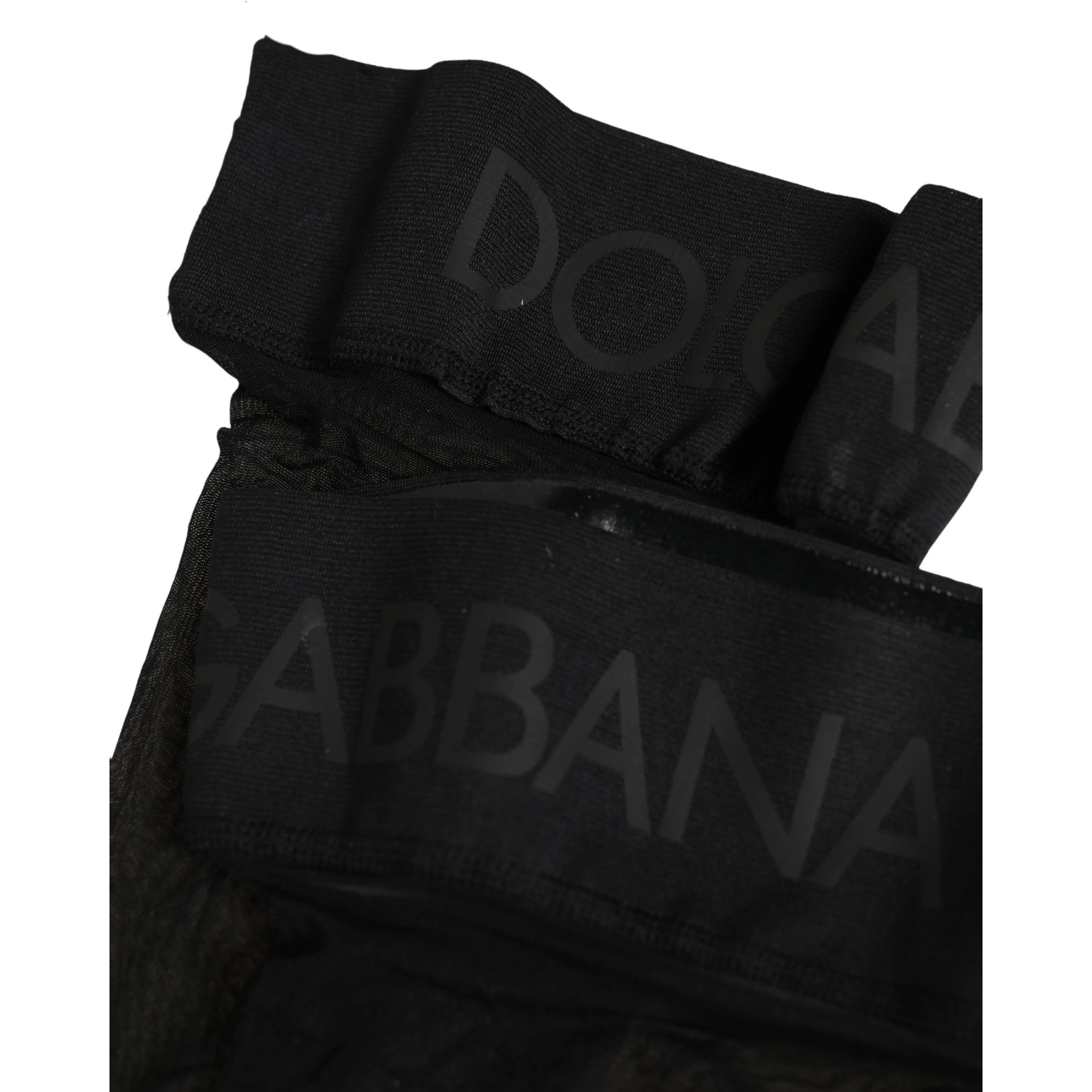 Black Nylon Logo Calf Long Women Accessory Socks