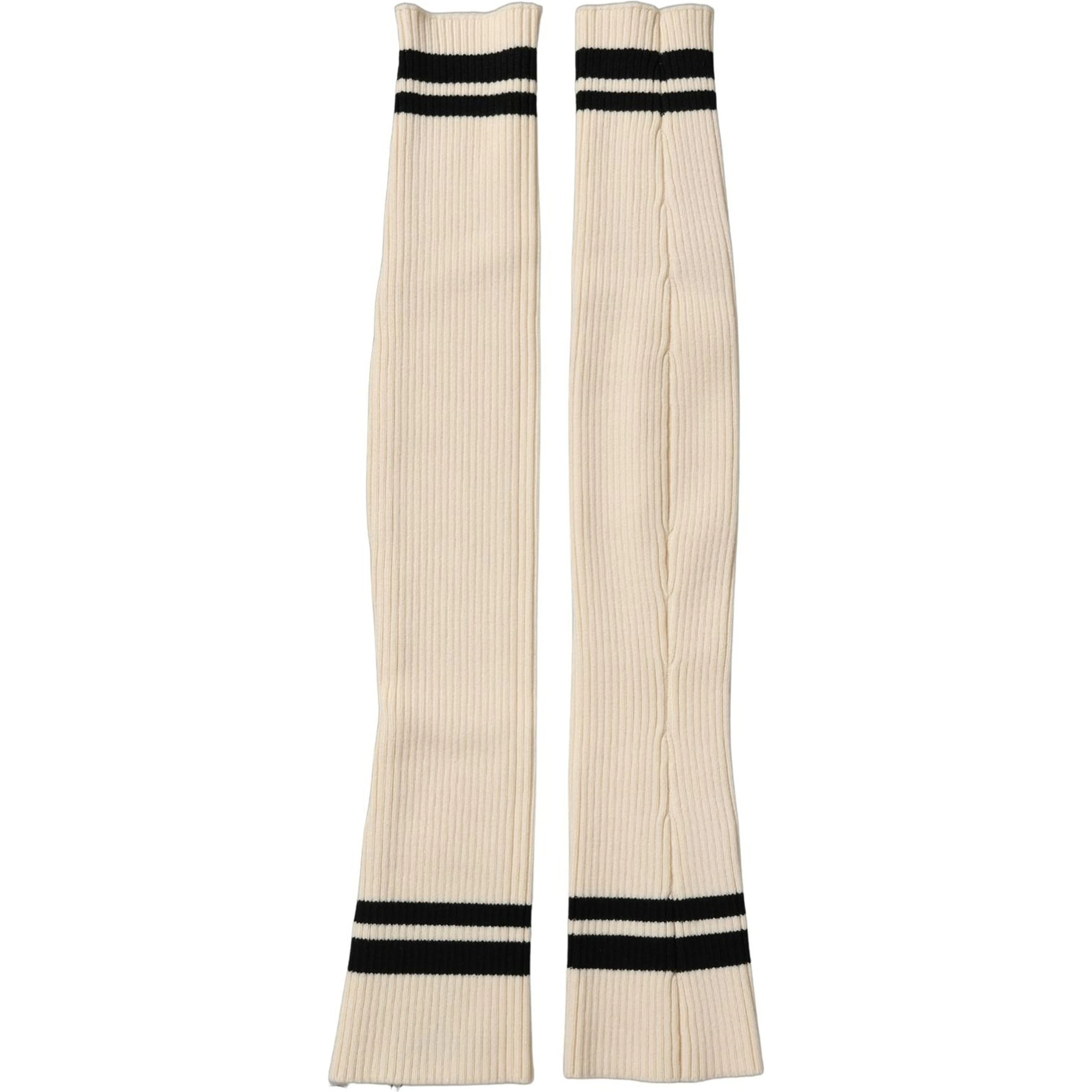 Cream Wool Thigh High Leg Warmer Accessory Socks