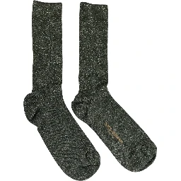 Dark Green Viscose Logo Mid Calf Accessory Socks