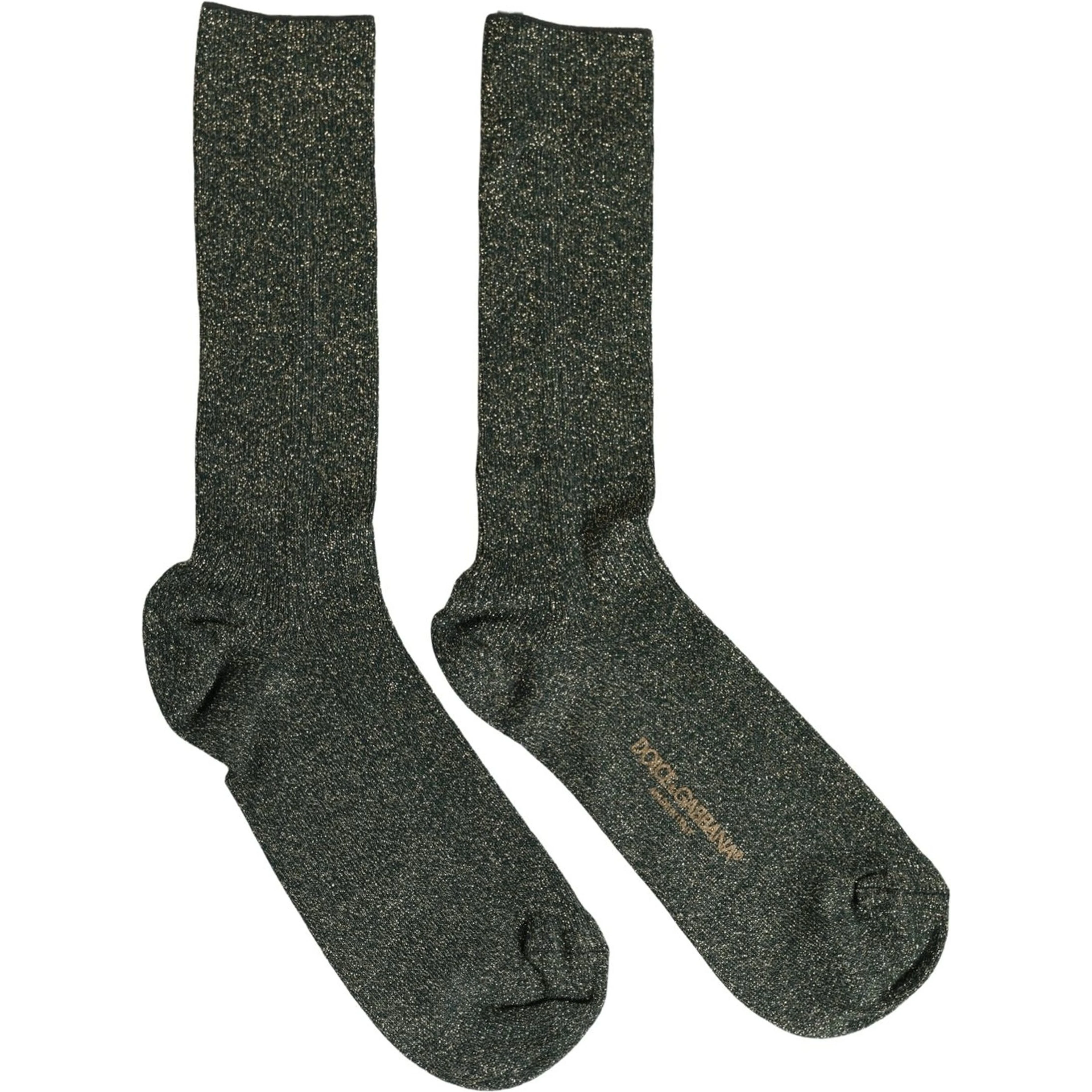 Dark Green Viscose Logo Mid Calf Accessory Socks