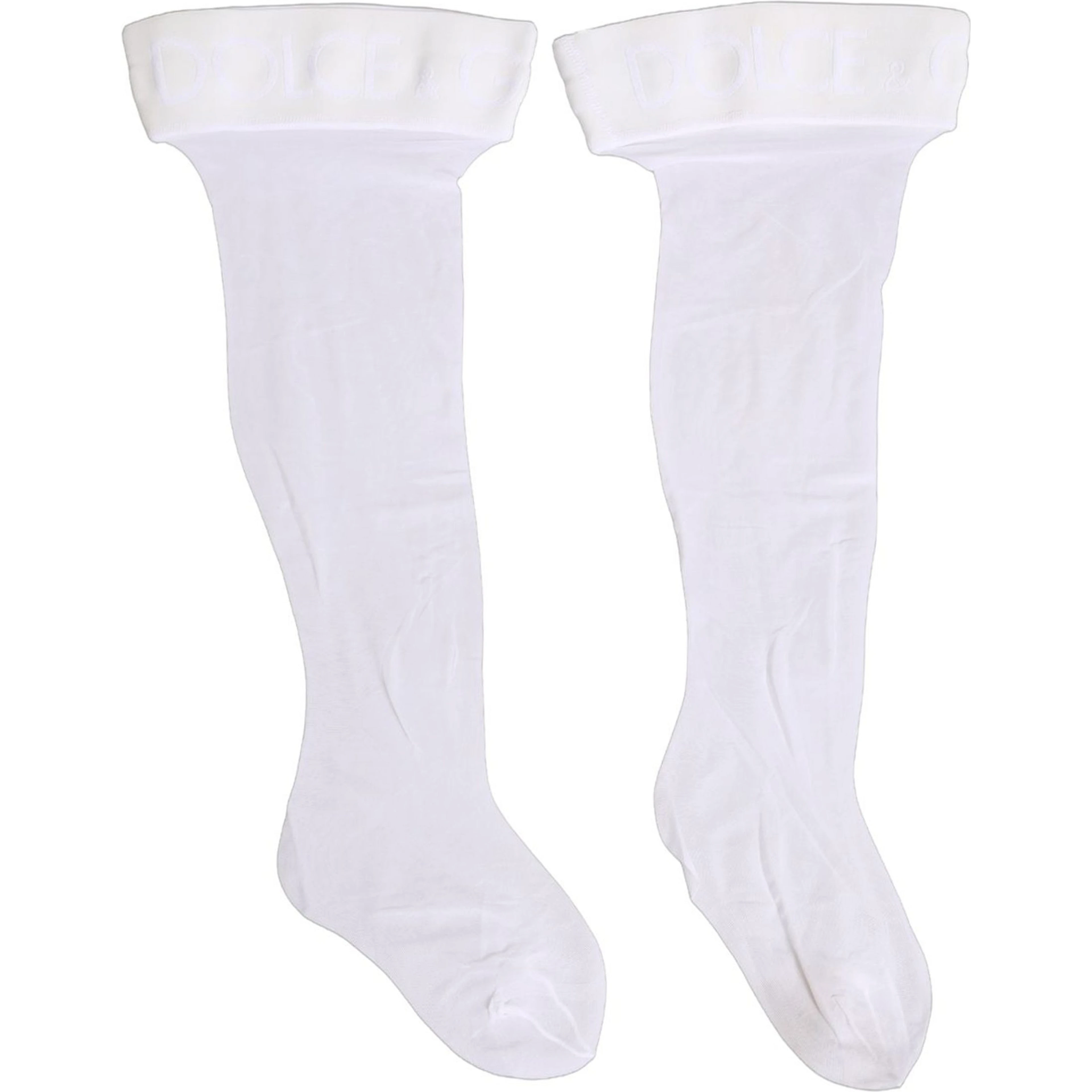 .White Nylon Logo Calf Long Women Accessory Socks