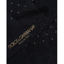Men Black Cotton Polka Dot Mid Calf Accessory Socks