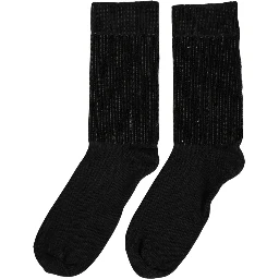 Black Sequin Cotton Knit Mid Calf Accessory Socks