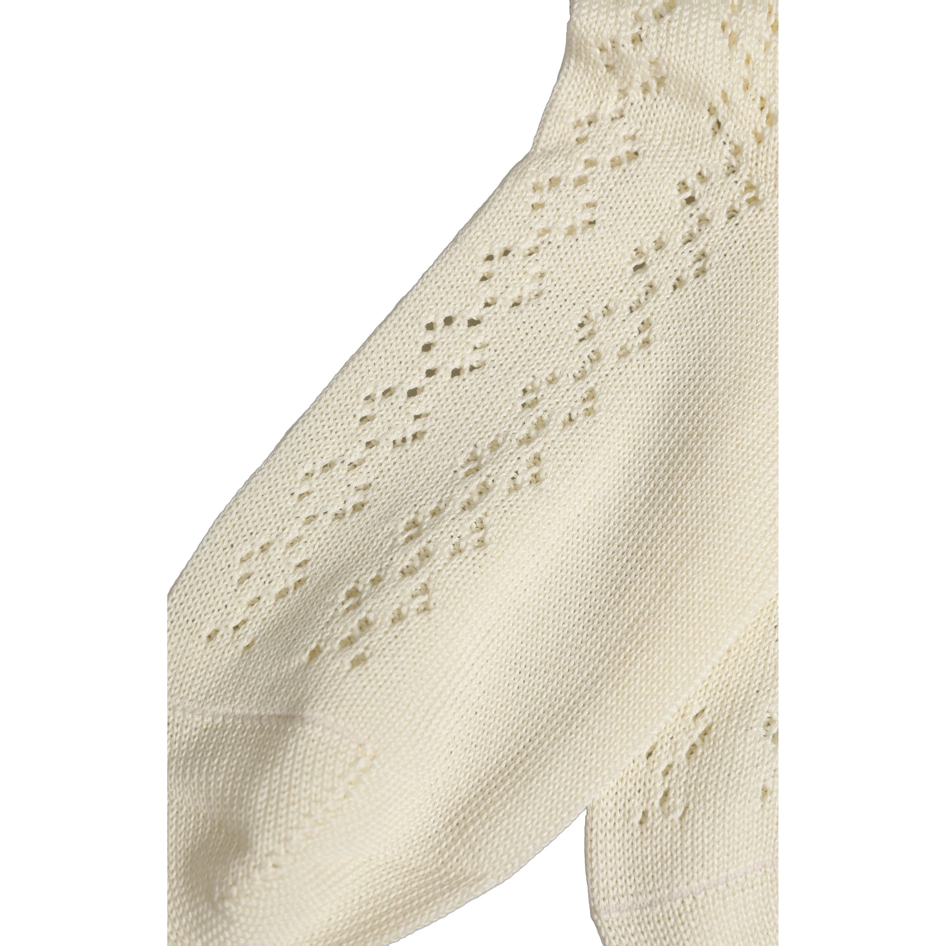 Off White Cotton Knit Mid Calf Accessory Socks