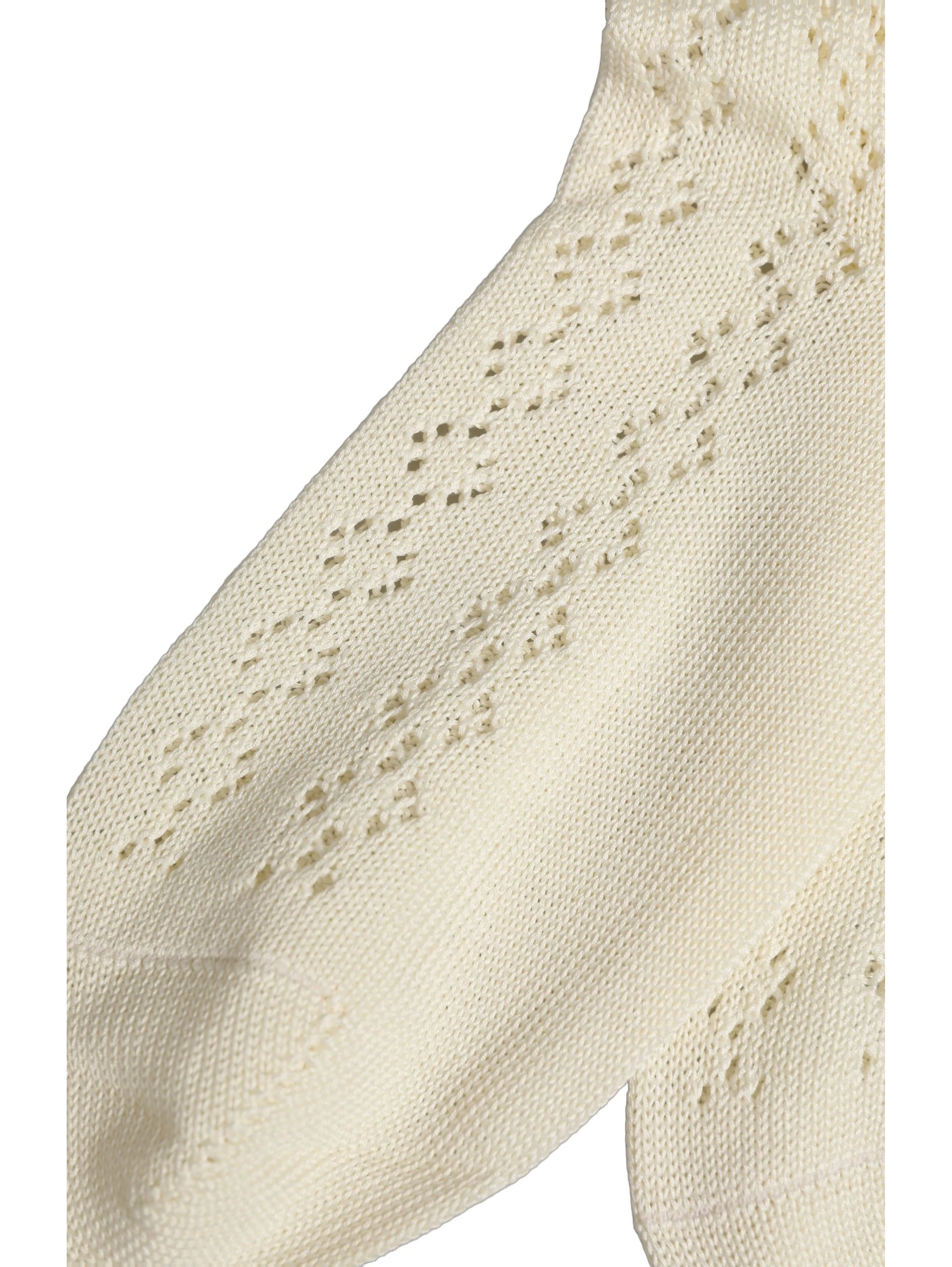 Off White Cotton Knit Mid Calf Accessory Socks