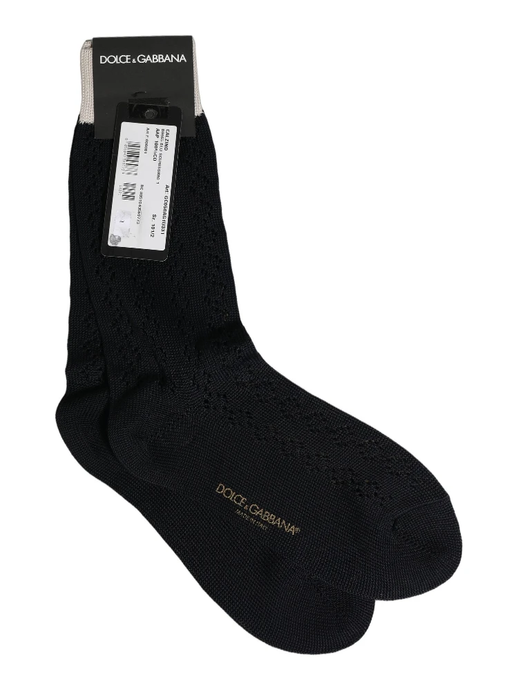 Dark Blue Cotton Knit Mid Calf Accessory Socks alternative
