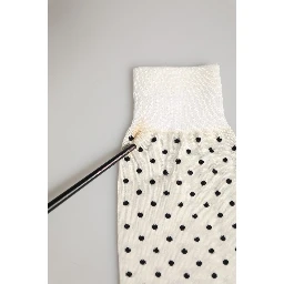 Off White Cotton Polka Dot Mid Calf Accessory Socks