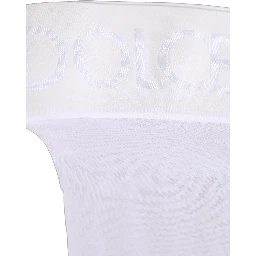 .White Nylon Logo Calf Long Women Accessory Socks