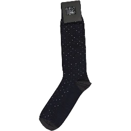 Men Black Cotton Polka Dot Mid Calf Accessory Socks