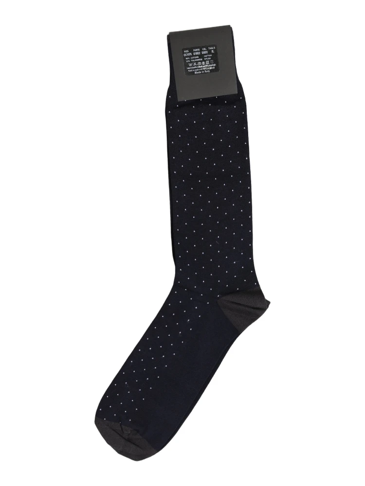 Men Black Cotton Polka Dot Mid Calf Accessory Socks alternative