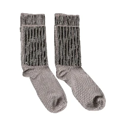 Gray Sequin Cotton Knit Mid Calf Accessory Socks