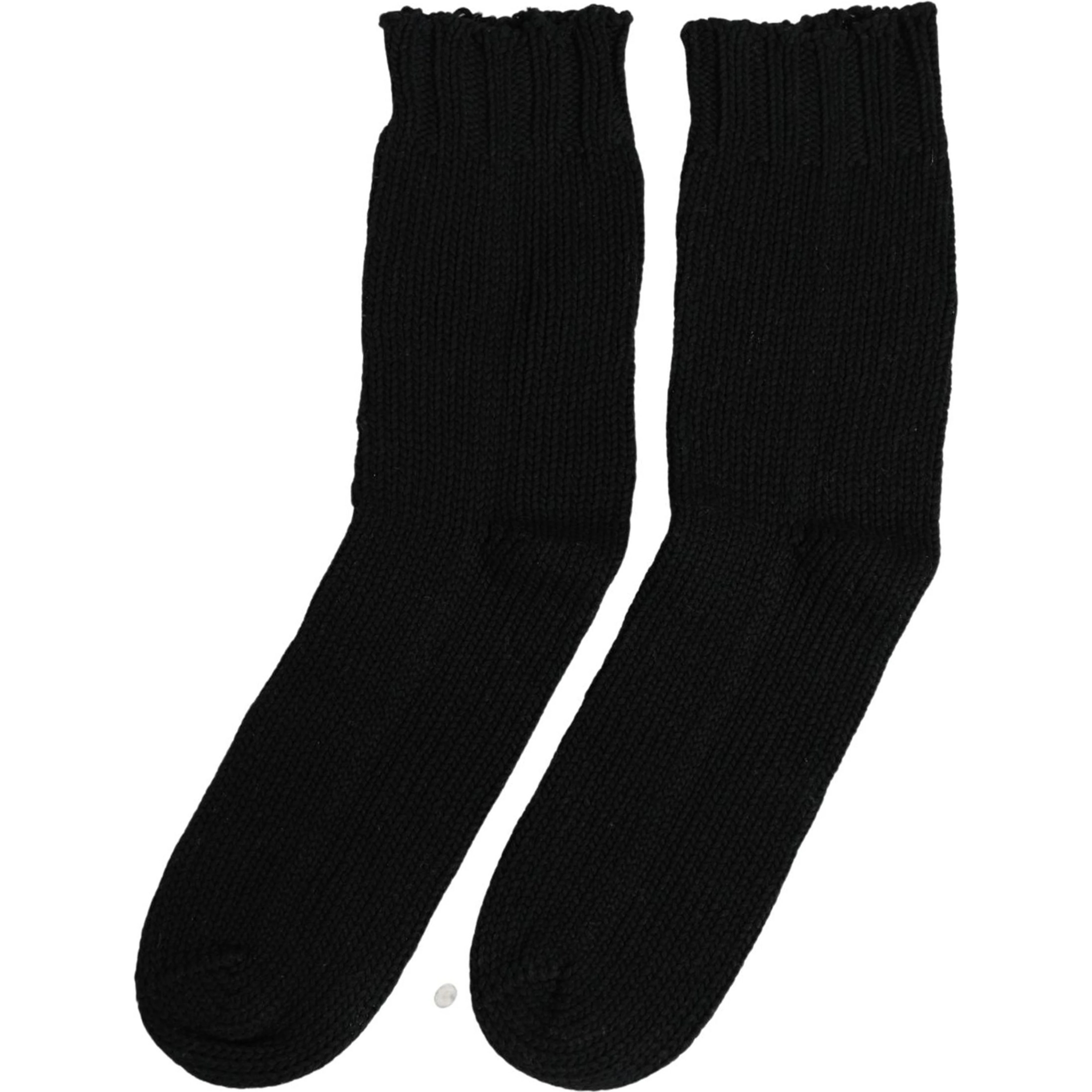 Men Dark Blue Cotton Ribbed Mid Calf Accessory Socks