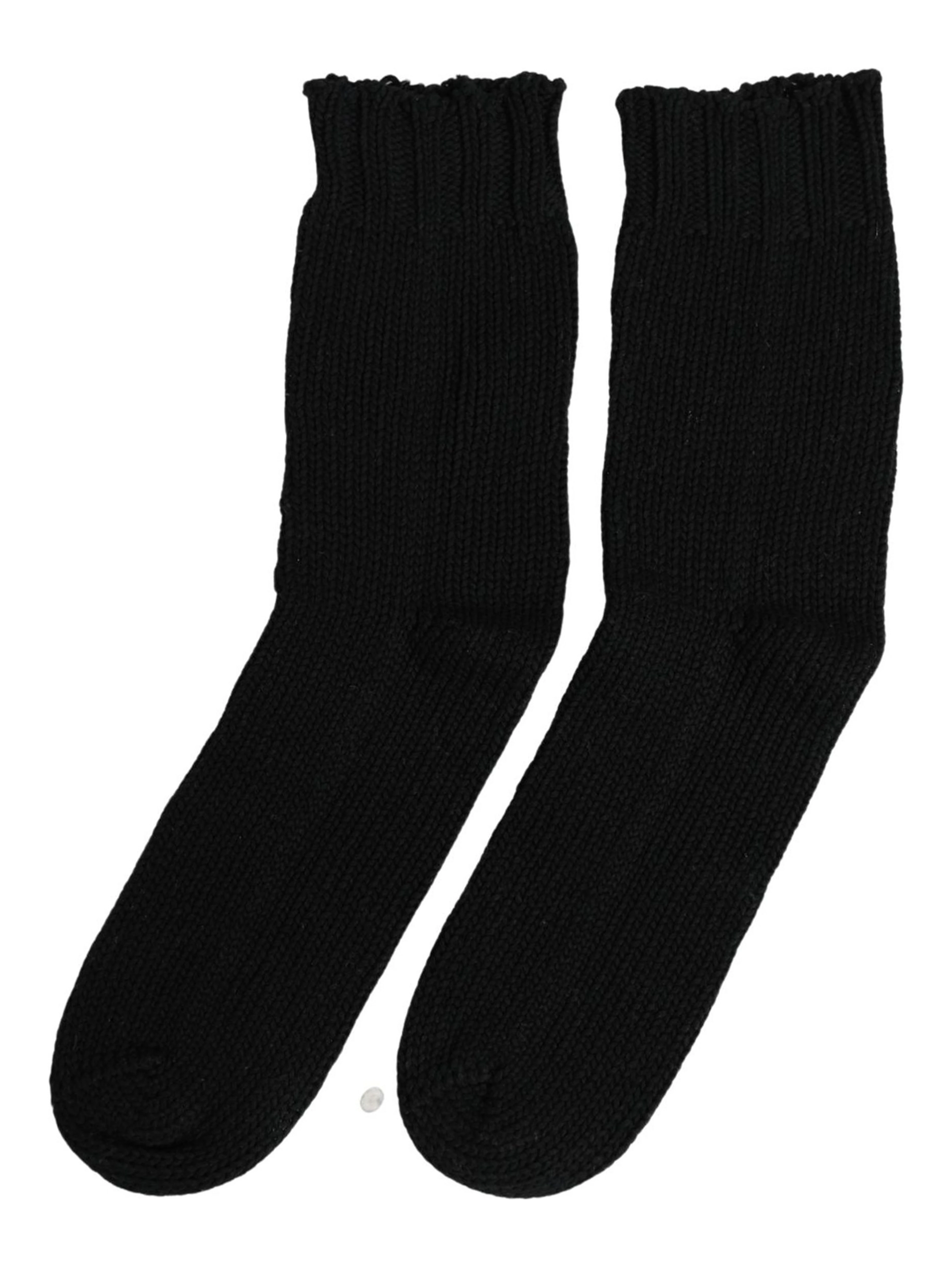 Men Dark Blue Cotton Ribbed Mid Calf Accessory Socks