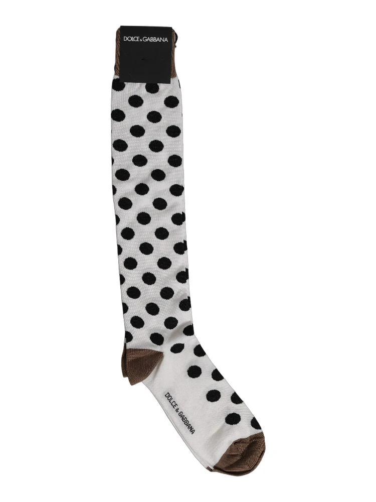 White Polka Dot Over The Calf Accessory Socks alternative