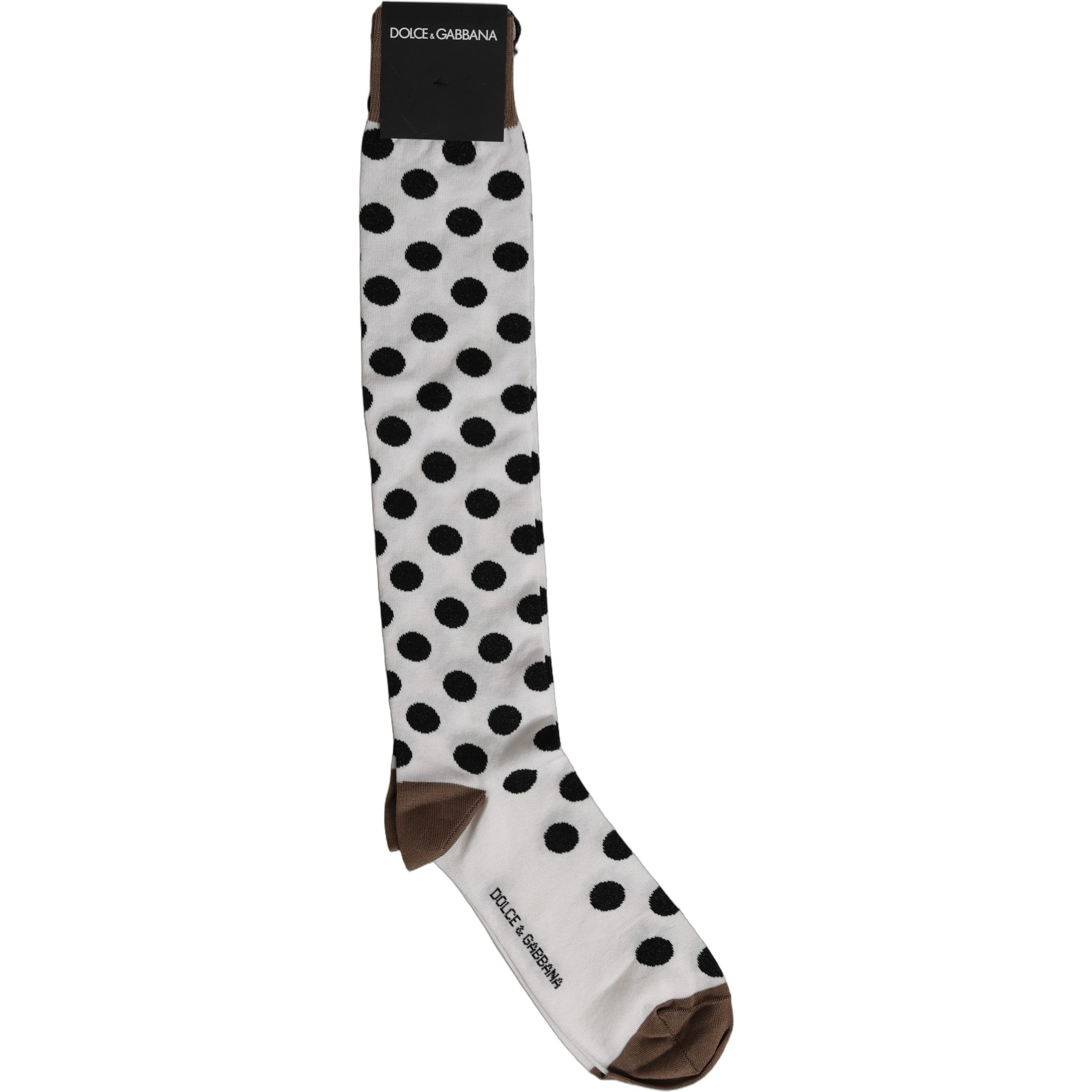White Polka Dot Over The Calf Accessory Socks