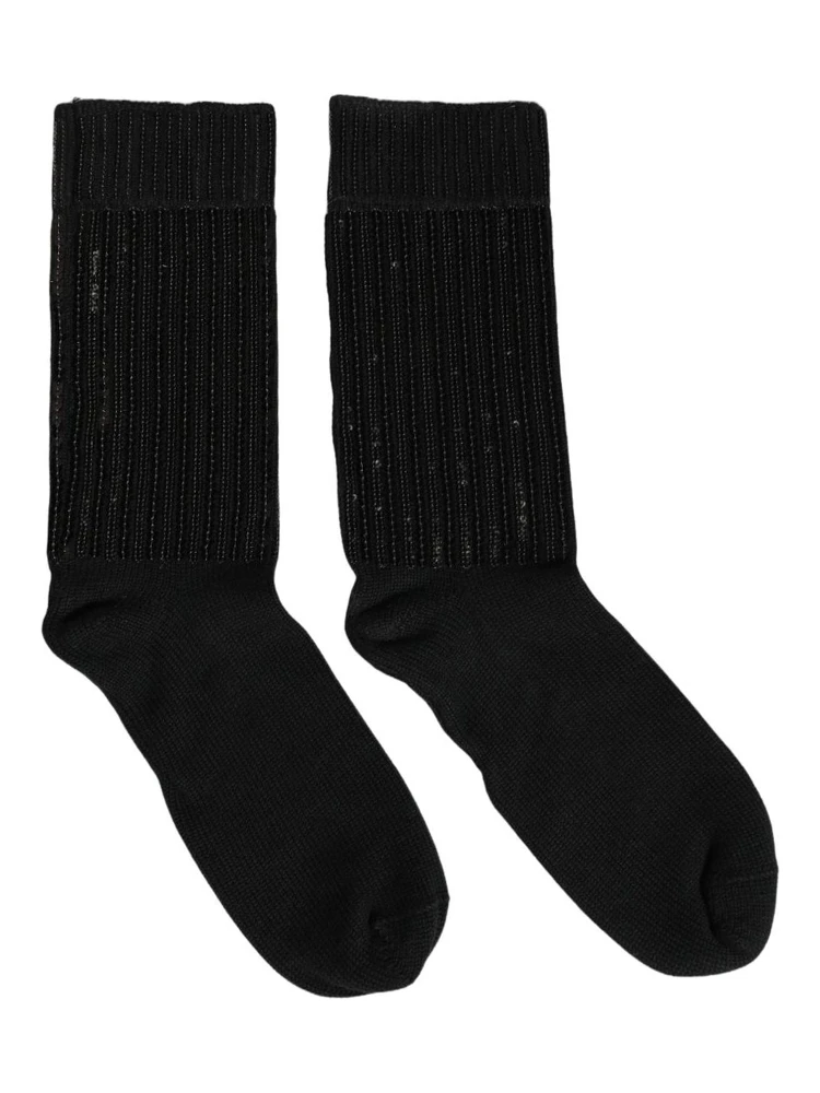 Black Sequin Cotton Knit Mid Calf Accessory Socks alternative