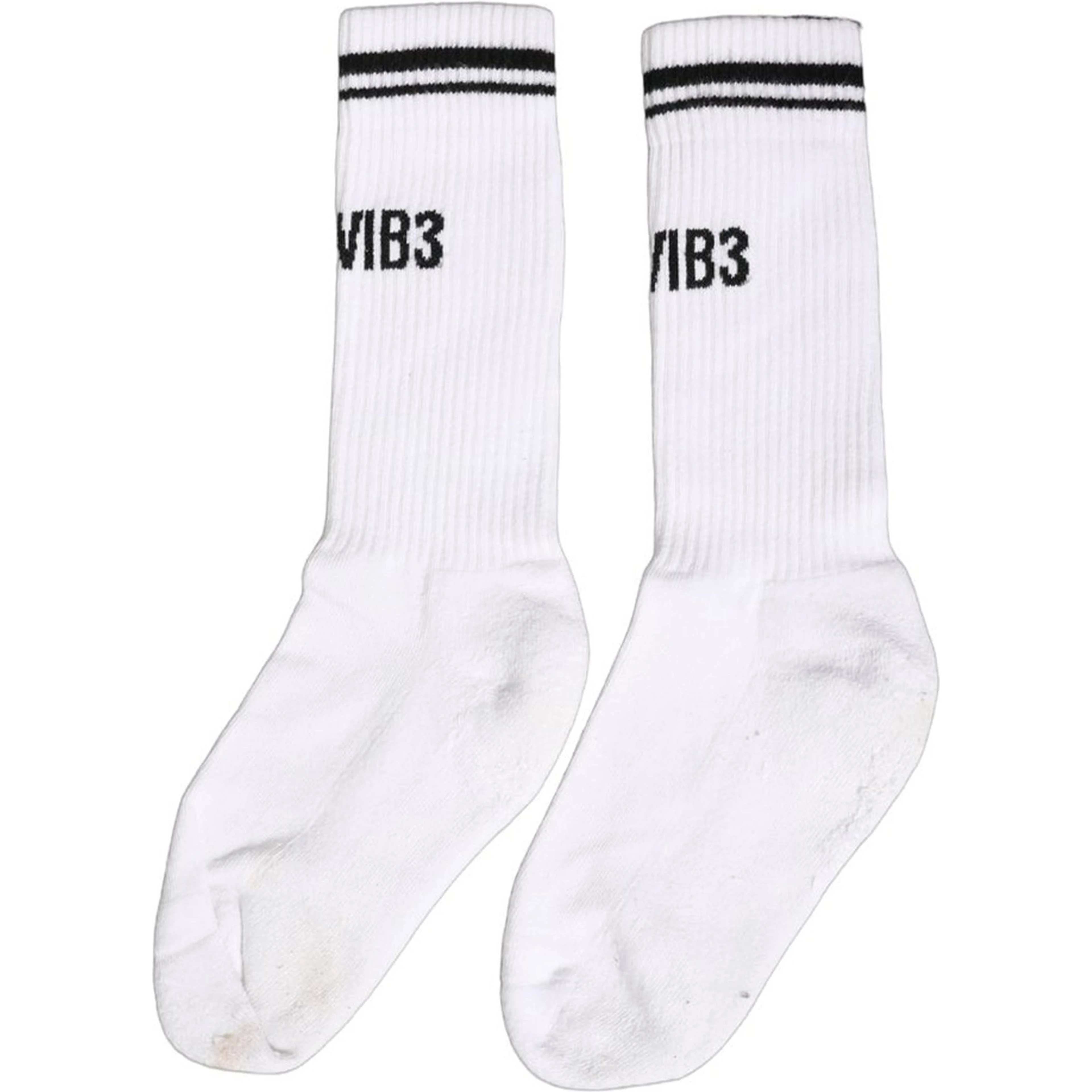 Men White DGVIB3 Cotton Mid Calf Accessory Socks