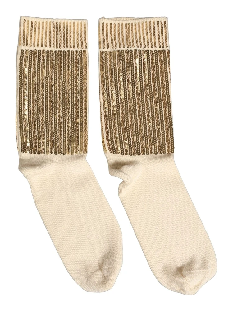 Off White Sequin Cotton Mid Calf Accessory Socks alternative