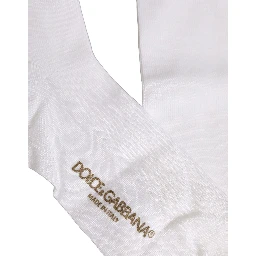 Men White Viscose Over The Calf Accessory Socks