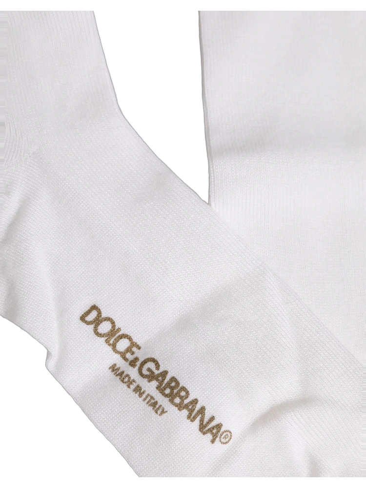 Men White Viscose Over The Calf Accessory Socks