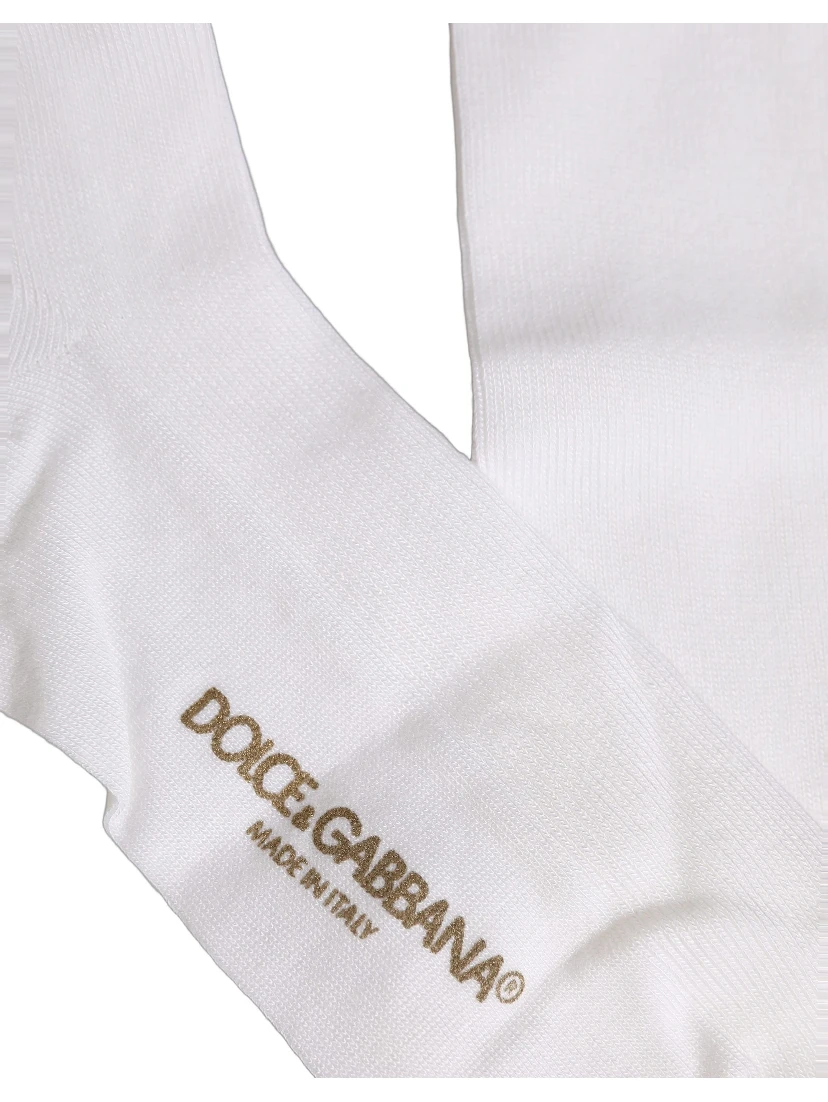 Men White Viscose Over The Calf Accessory Socks