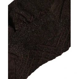 Dark Brown Cotton Knit Knee High Accessory One Size Socks
