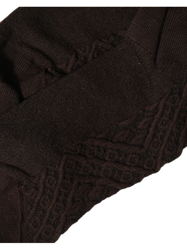 Dark Brown Cotton Knit Knee High Accessory One Size Socks