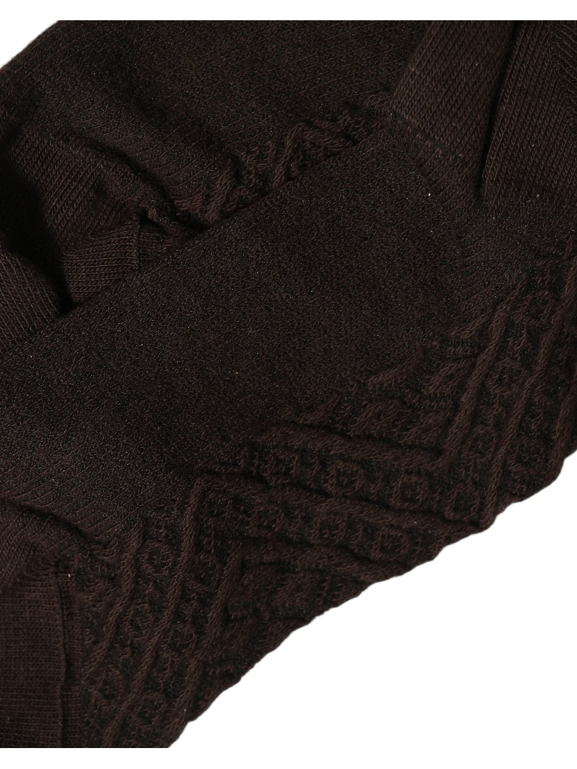 Dark Brown Cotton Knit Knee High Accessory One Size Socks