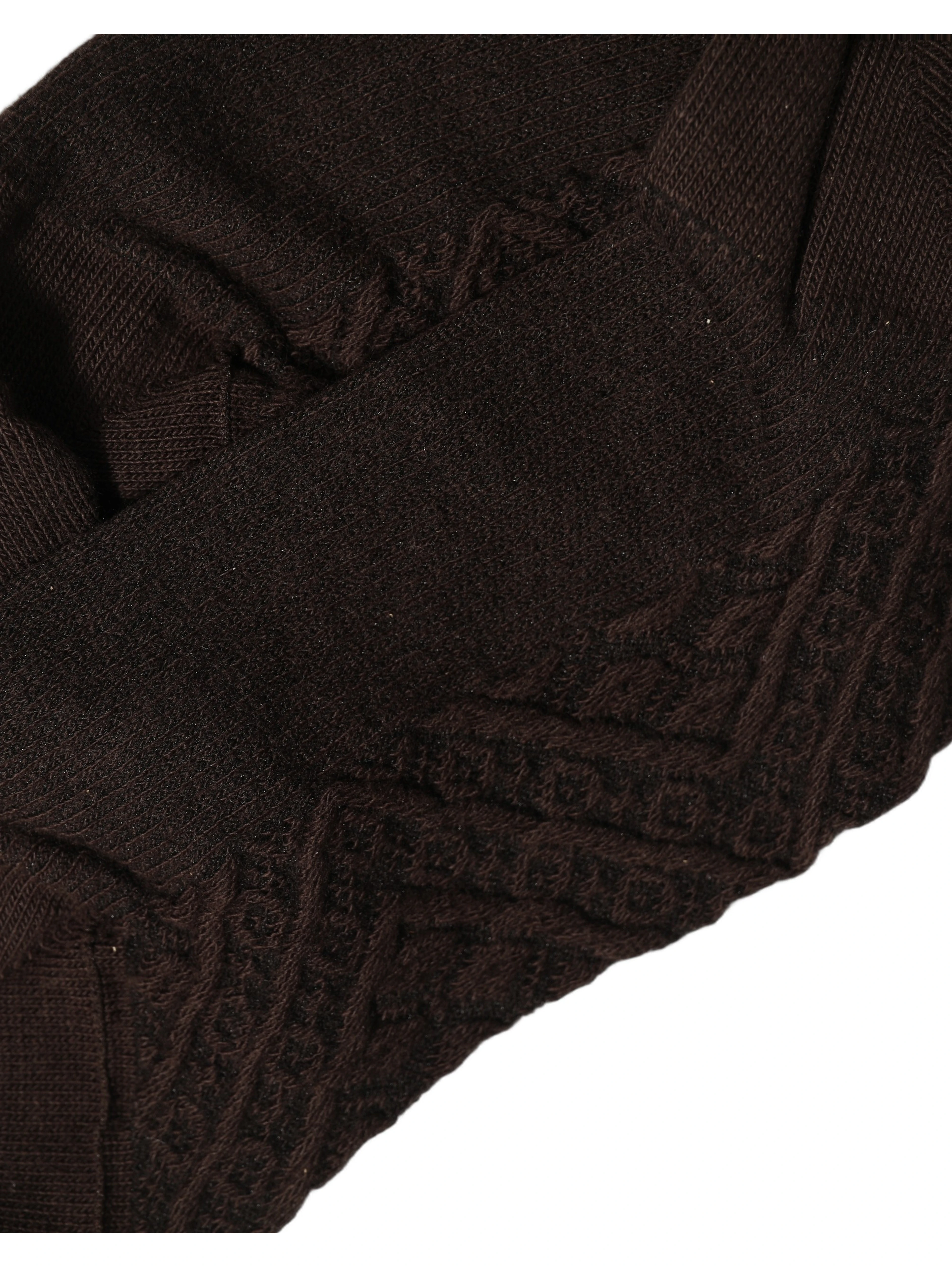 Dark Brown Cotton Knit Knee High Accessory One Size Socks