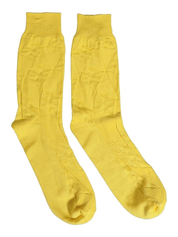 Men Yellow 100% Silk Mid Calf Accessory Socks alternative