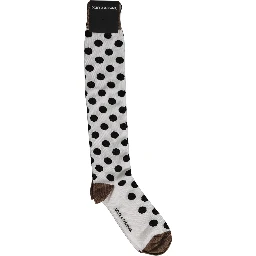 White Polka Dot Over The Calf Accessory Socks