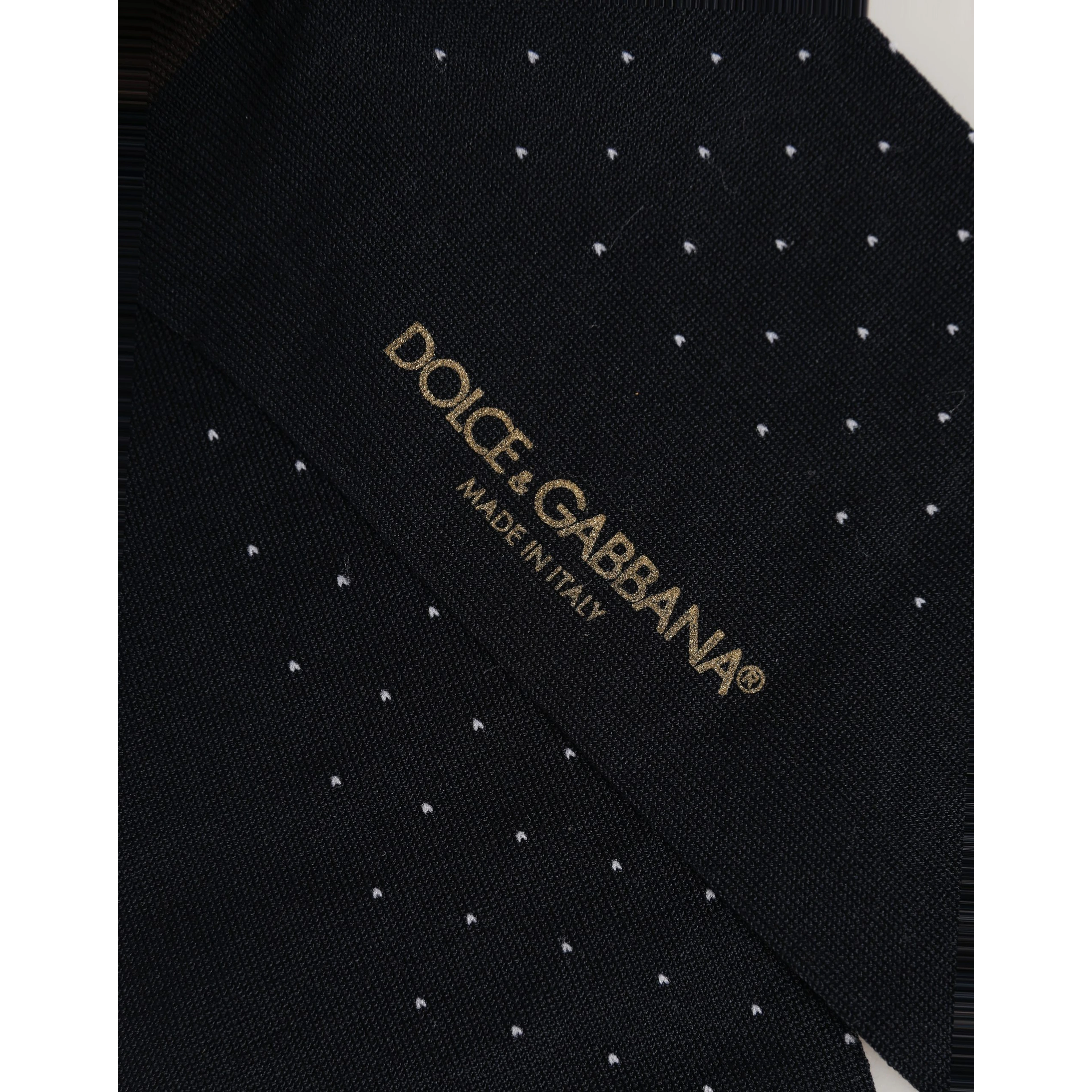 Men Black Cotton Polka Dot Over The Calf Socks