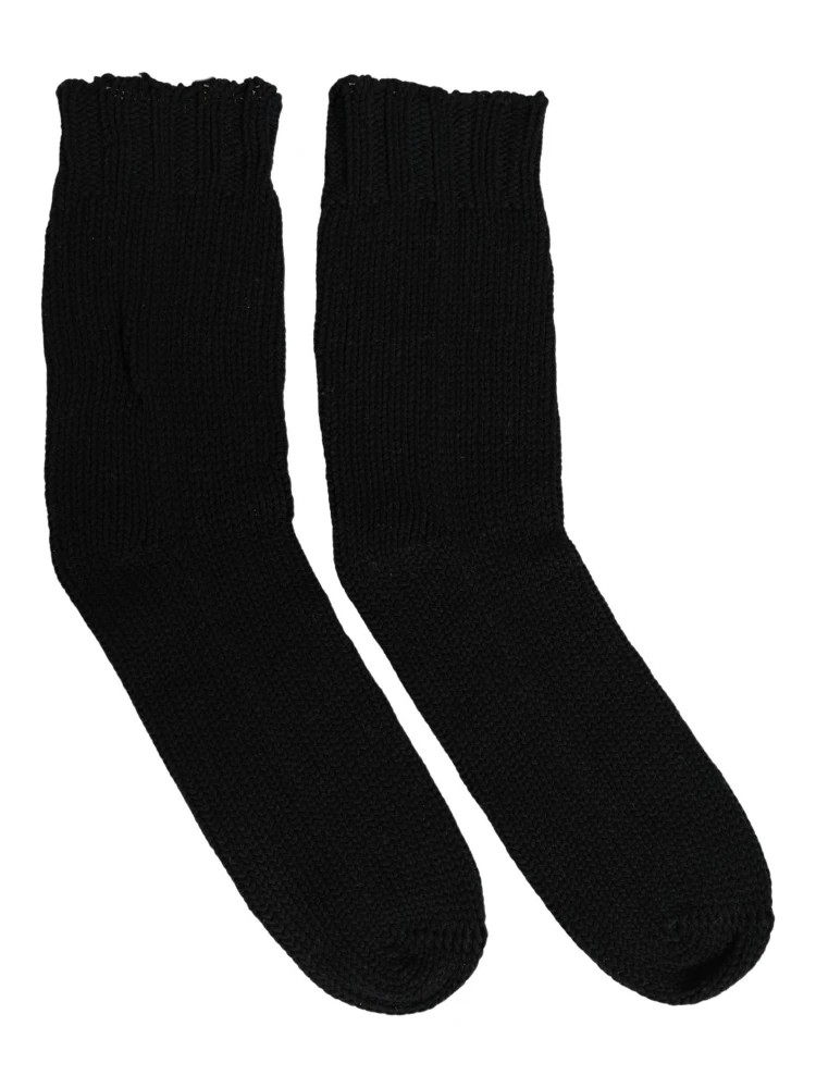 Men Dark Blue Cotton Ribbed Mid Calf Accessory Socks alternative