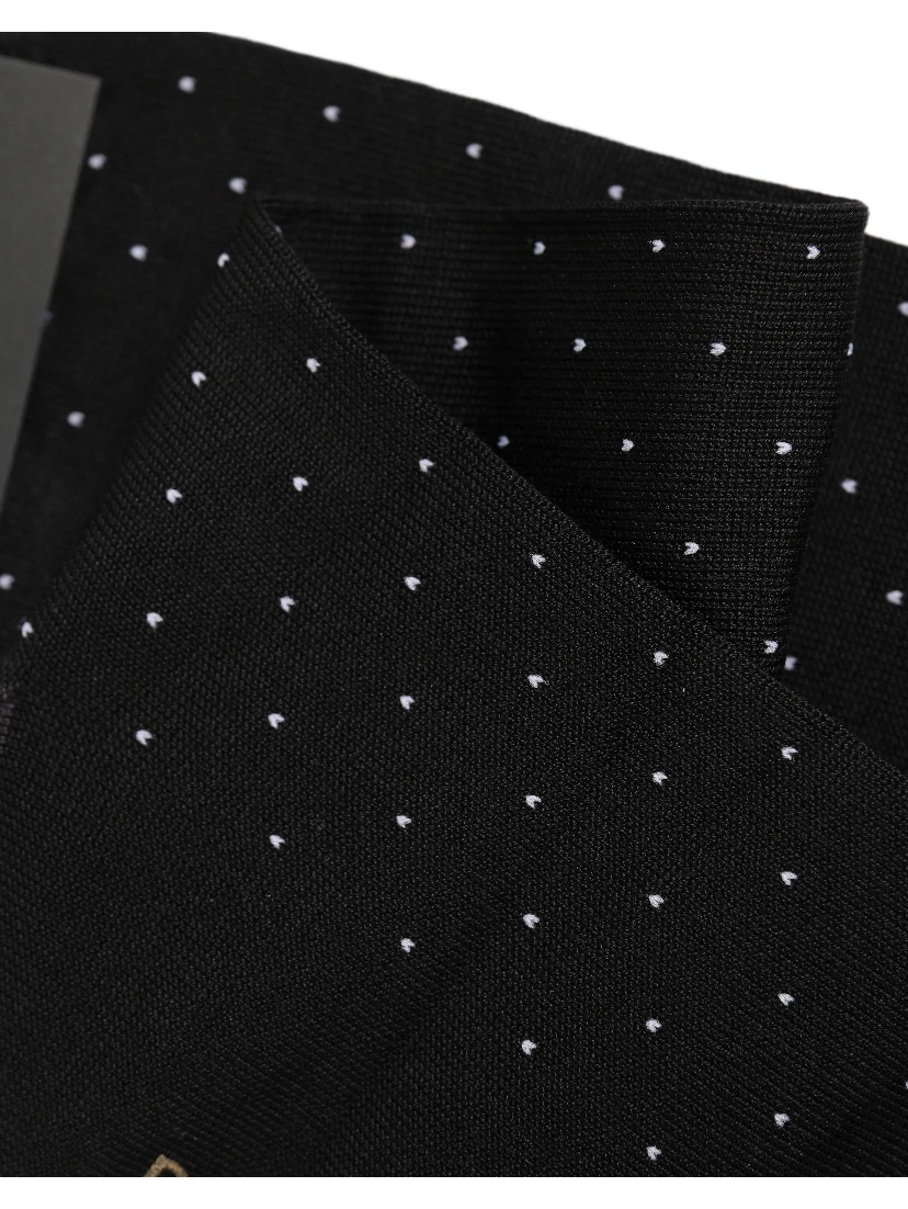 Men Black Cotton Polka Dot Mid Calf Accessory Socks