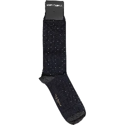 Men Black Cotton Polka Dot Mid Calf Accessory Socks