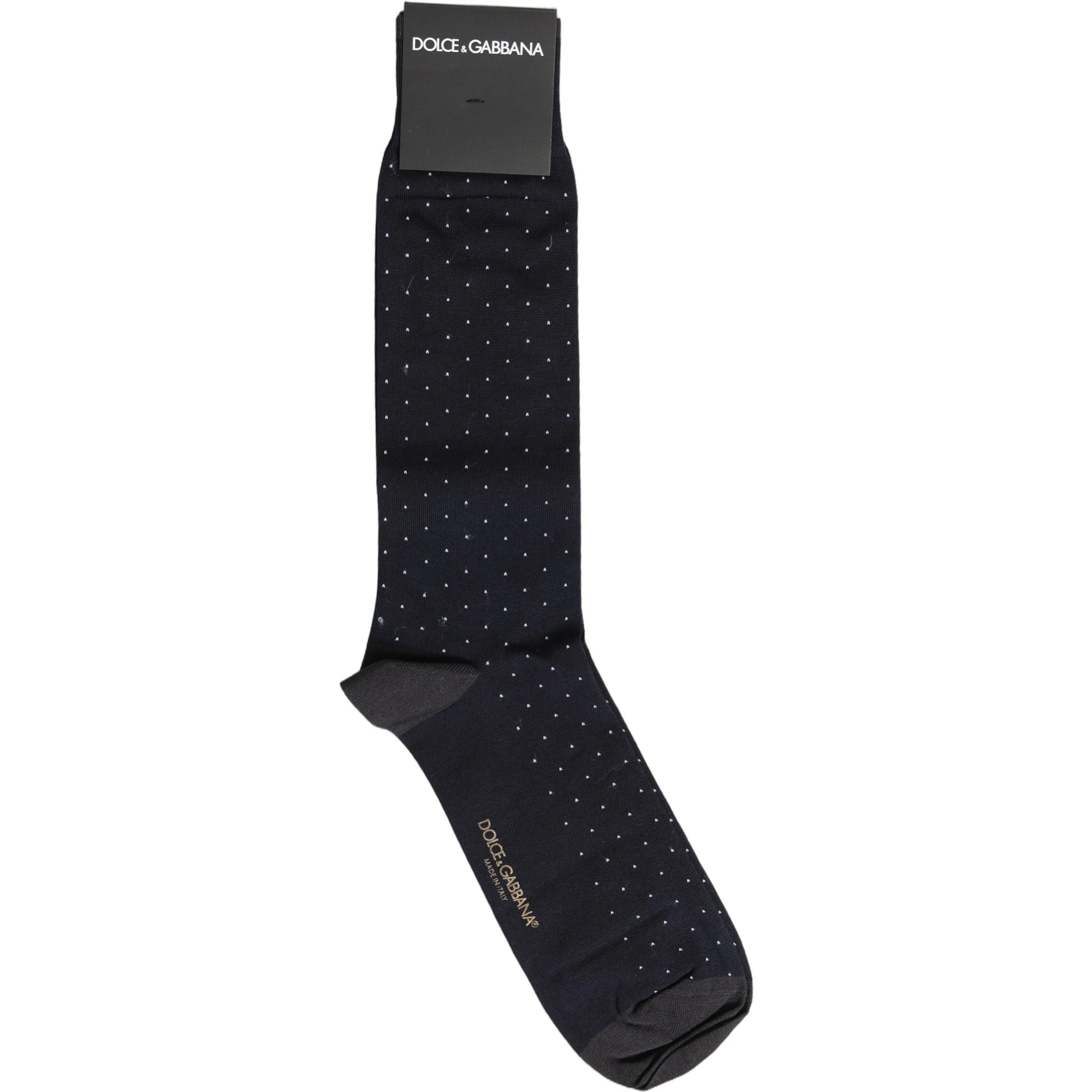 Men Black Cotton Polka Dot Mid Calf Accessory Socks