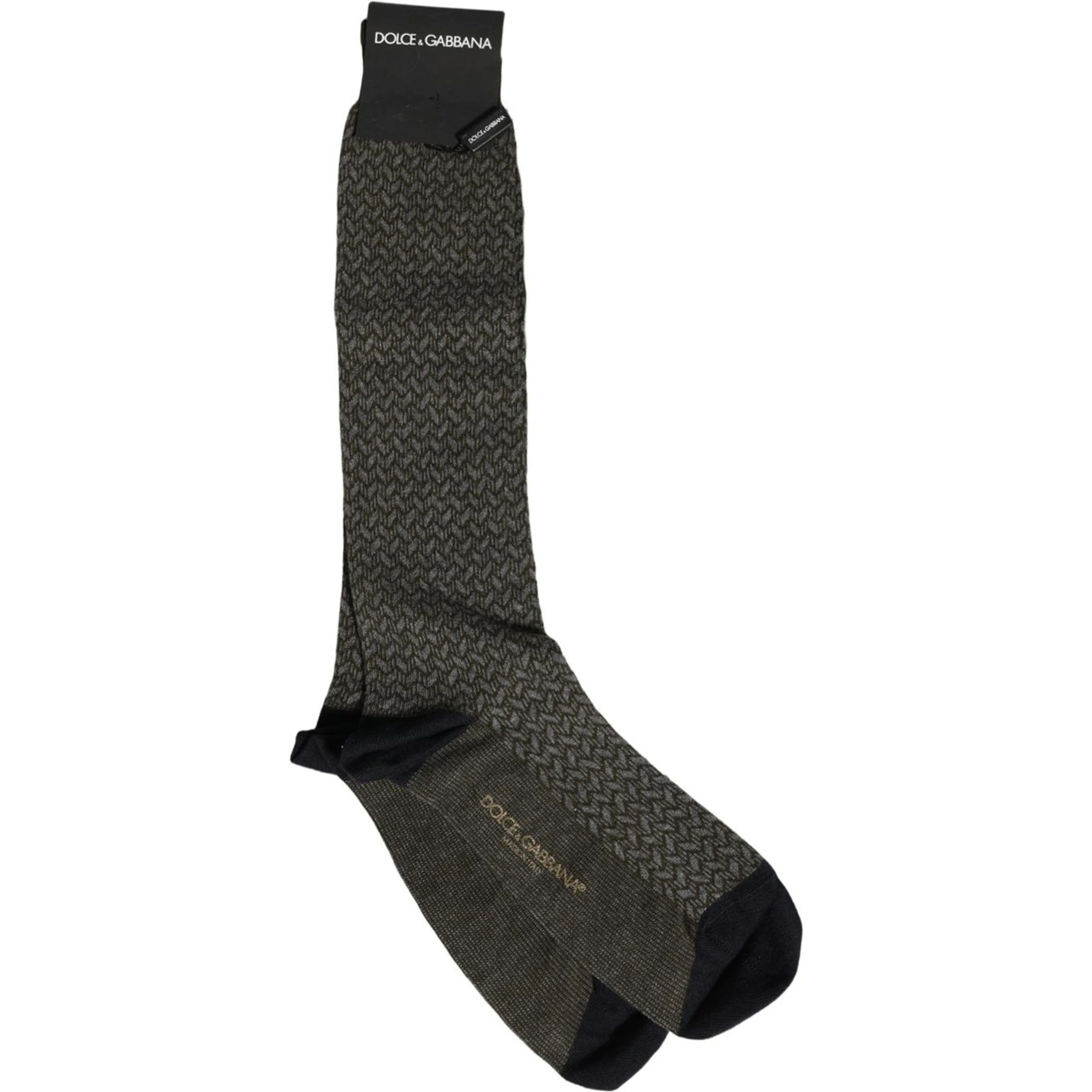 Dark Gray Cotton Knit Knee High Accessory Socks