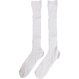Men White Viscose Over The Calf Accessory Socks