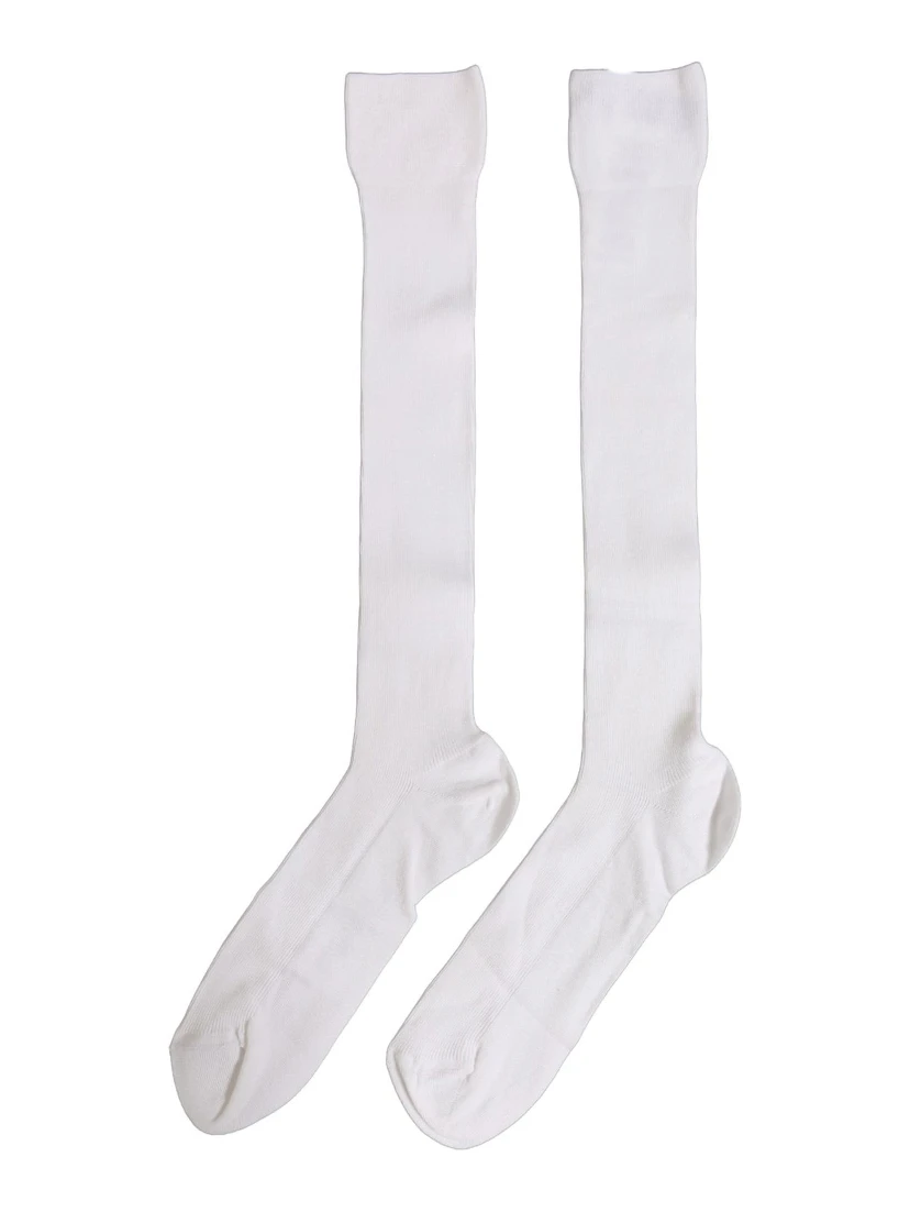 Men White Viscose Over The Calf Accessory Socks