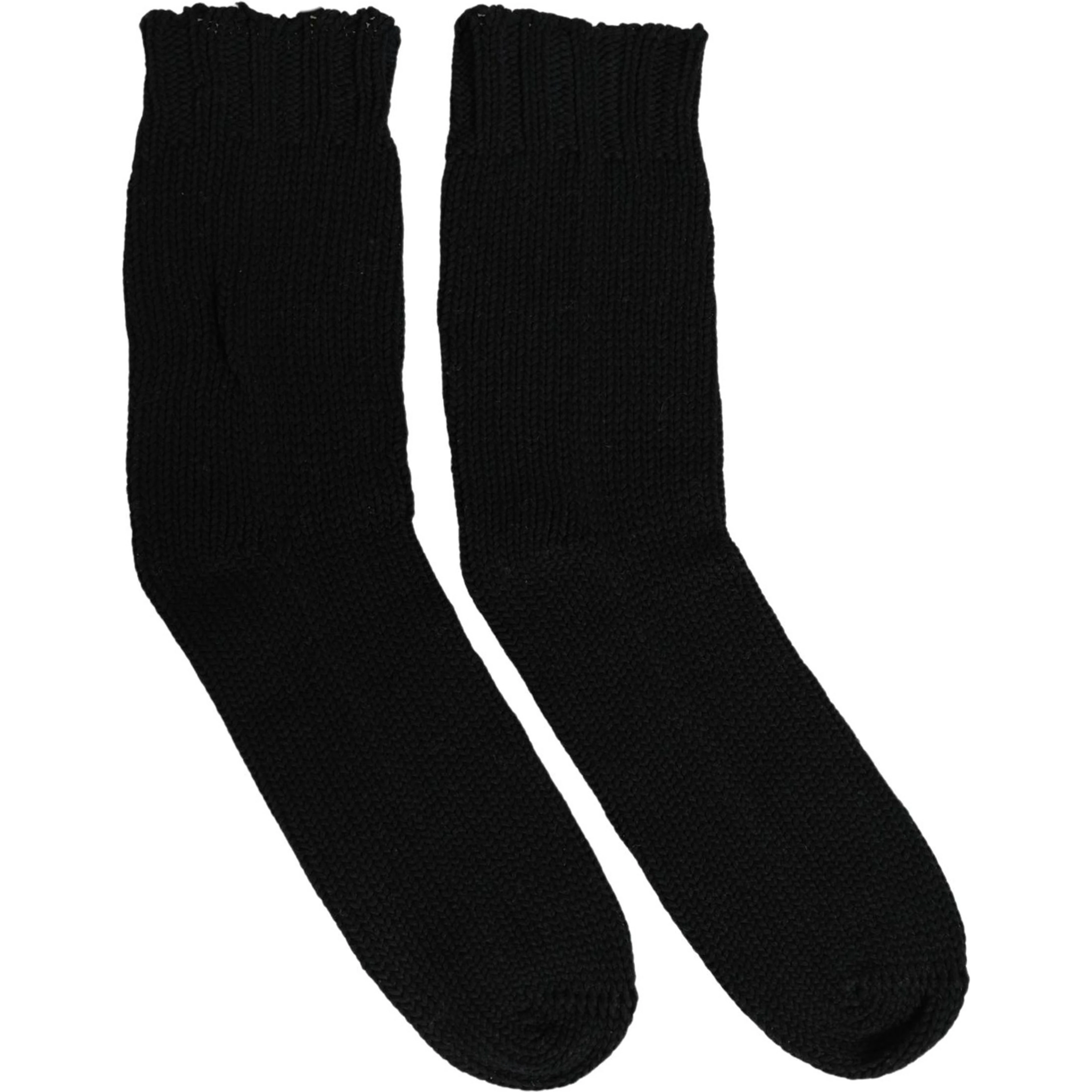 Men Dark Blue Cotton Ribbed Mid Calf Accessory Socks