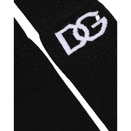 Men Black Cotton DG Logo Mid Calf Accessory Socks