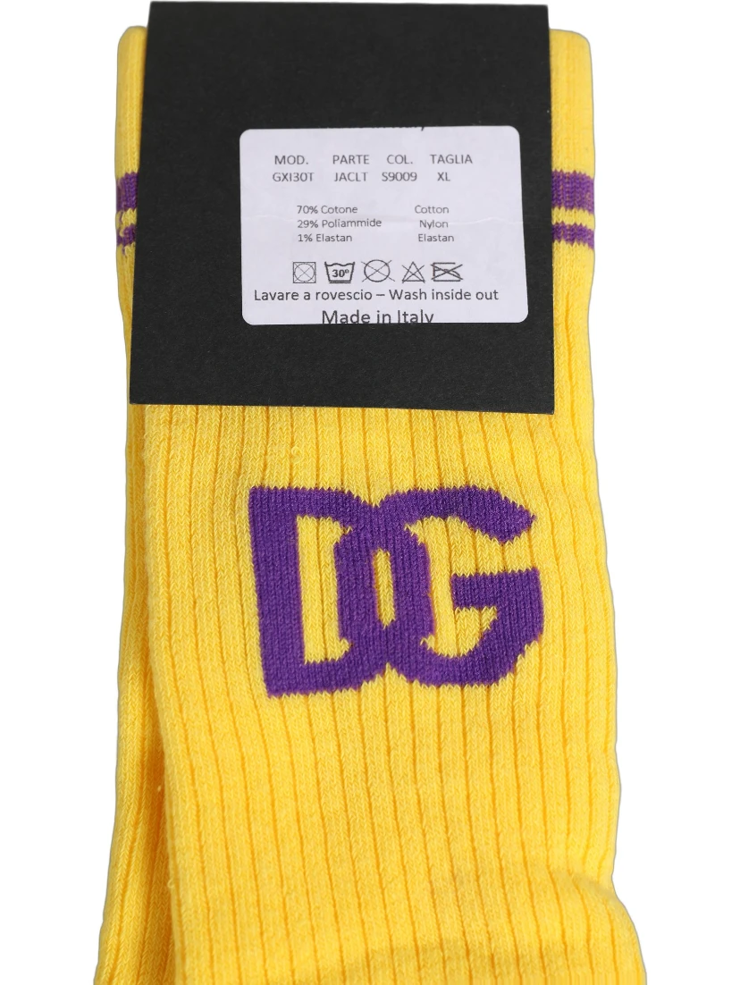 Men Yellow DG Logo Over Calf Accessory Socks